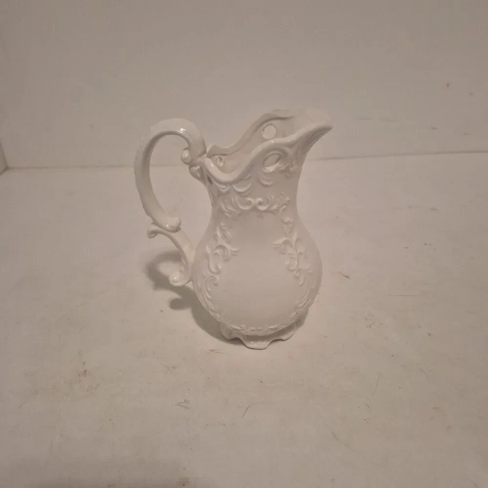 Napcoware Provincial Pitcher Basin Bowl Set C 7106 White Ornate Vintage